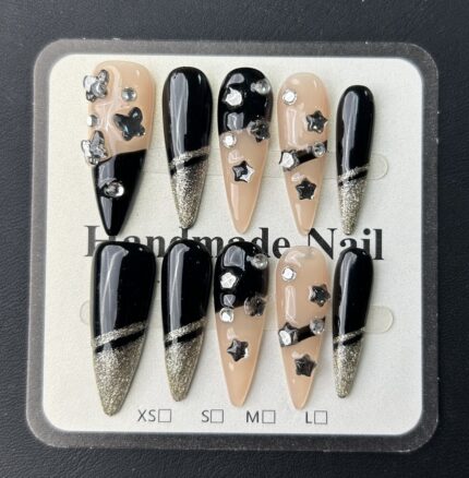 Edgy Dark Aesthetic Wearable Nails for Trendy Girls(A-C-24)