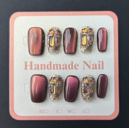 Three-Tone Gradient Cat-Eye Chameleon Nail Tips(A-E-10)